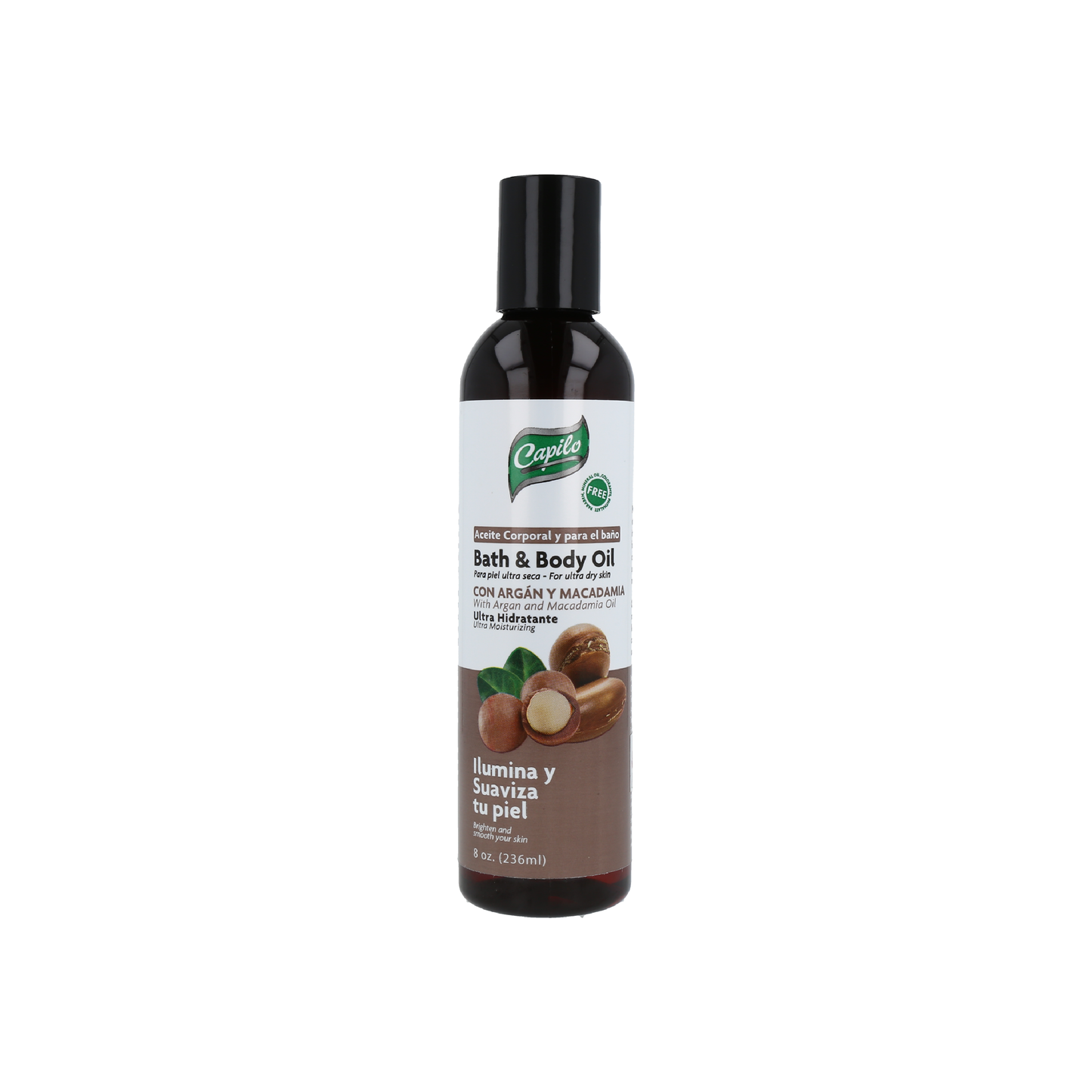 Aceite Corporal y para el baño con Argán y Macadamia 8 oz.