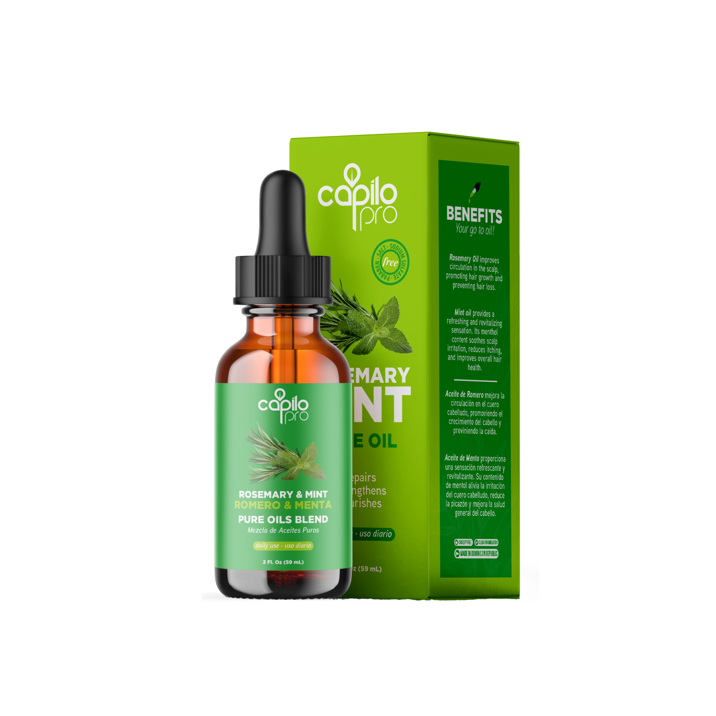 Aceite Puro de Romero y Menta 2 oz.