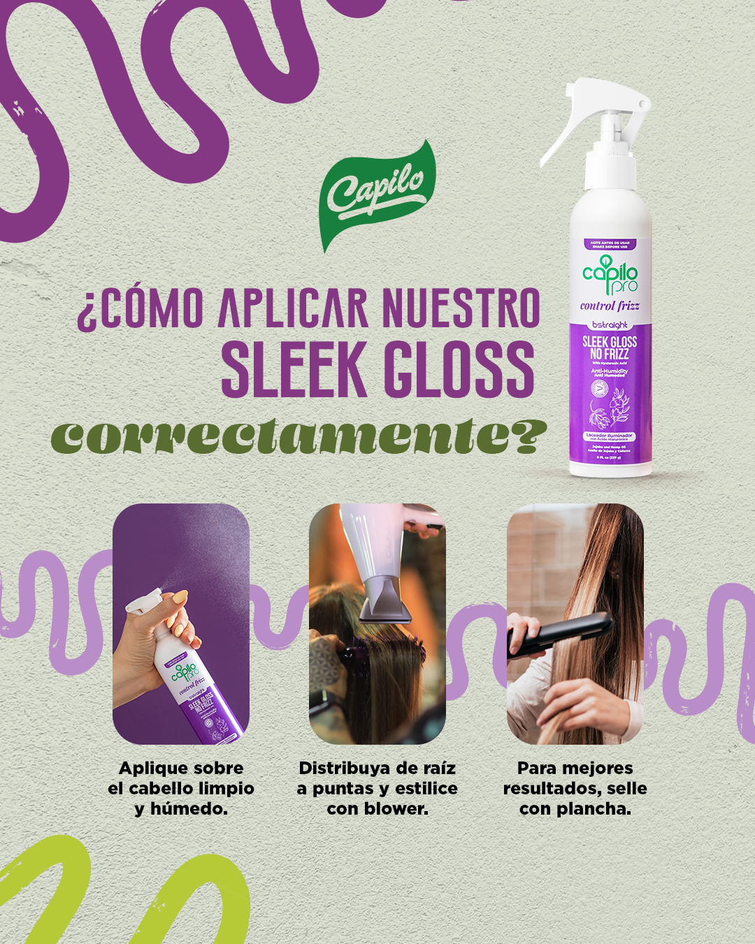 Capilo Pro Laceador Iluminador B-Straight 8 oz.